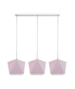 Lampa sufitowa dla dziewczynki różowe abażury regulowana Diament 3xE27 Led