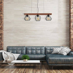 Lampa wisząca OZZY BLACK / WOOD 3xE27 60W MLP6252