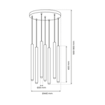 Lampa wisząca MONZA BRASS, MLP8843, czarno-złota, 7x8W G9