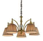 Lampa wisząca patynowa regulowan łańcuch 5x40W E14 Austin Candellux 35-13859