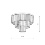 Luksusowy plafon kryształowy CRISTAL BLACK M 9x E14 40W | czarny