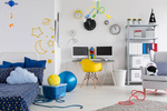 Lampa sufitowa do pokoju chłopca i dziewczynki kolorowa w stylu loft Mondo 3xE27