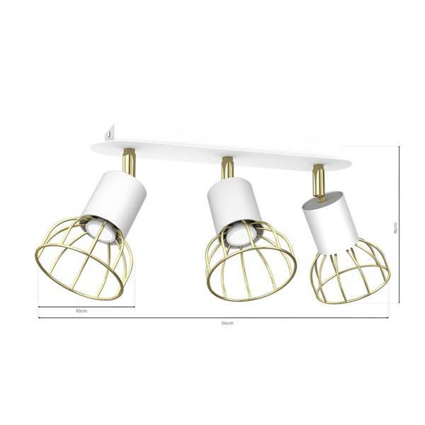 Lampa sufitowa DANTE, MLP7252, biały/złoty, 3x8W LED GU10