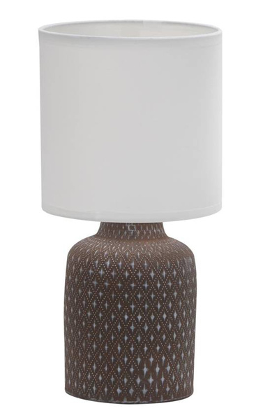 Lampa gabinetowa/stołowa/nocna INER 41-79862 ceramiczna brązowa/abażur biały 1x40W E14