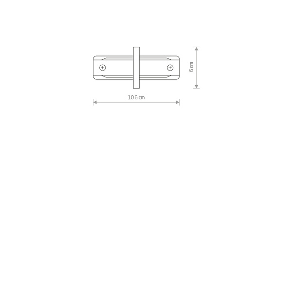 Łącznik PROFILE RECESSED straight connector black