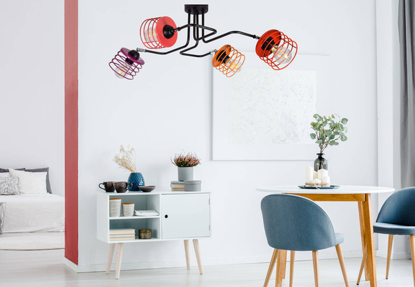 Lampa sufitowa do pokoju dziecięcego w stylu loft Edison Koszyk 4xE27 LED