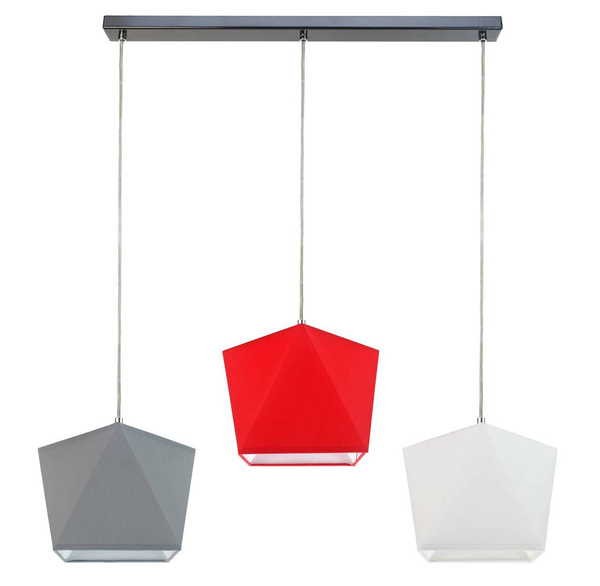 Lampa sufitowa dla dziewczynki różowe abażury regulowana Diament 3xE27 Led 
