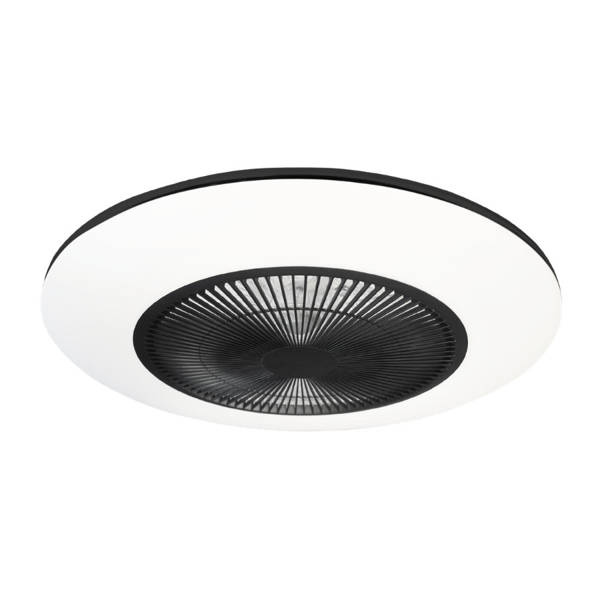 Plafon lampa sufitowa LED ARIA BLACK 38W z wentylatorem oraz funkcją ściemniana | Czarna