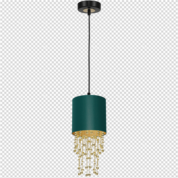 Nowoczesna lampa wisząca ALMERIA GREEN/GOLD 1xE27 MLP6449