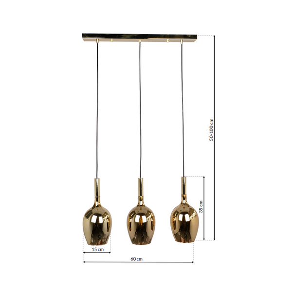 Lampa wisząca LUGANO, złota, 3x40W E14, ML8816