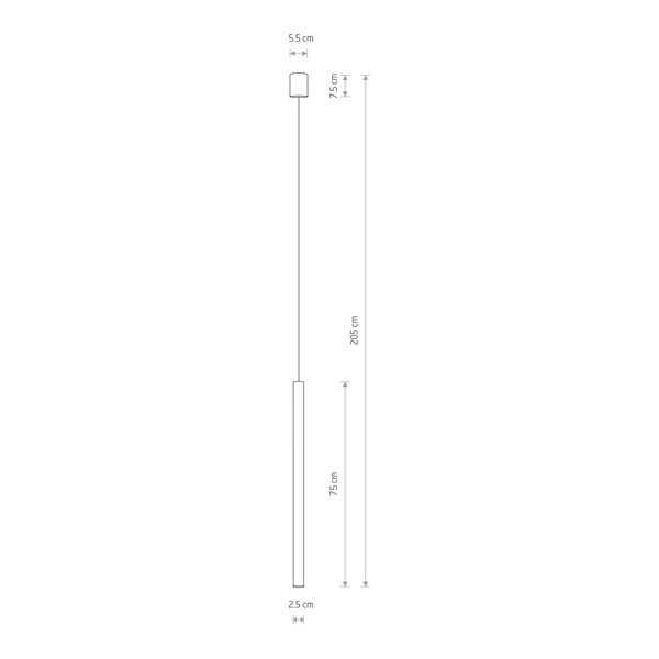 Lampa sopel złota LASER SOLID BRASS 750 mosiądz długi zwis 210cm