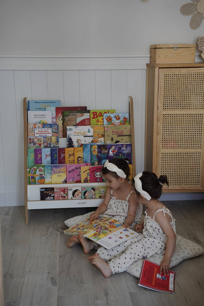 Biblioteczka do pokoju dziecięcego montessori MAXI biała