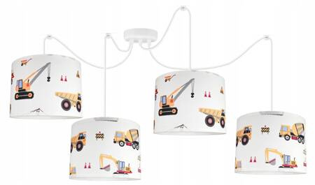 Lampa wisząca do pokoju chłopca Koparki 4 Pająk