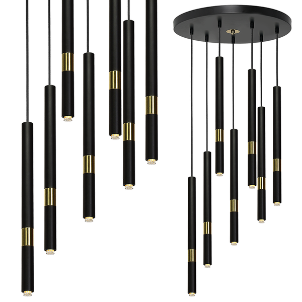 Lampa wisząca MONZA BLACK / GOLD 7xG9 8W MLP6385