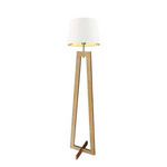 Lampa stojąca z drewna KOS GOLD