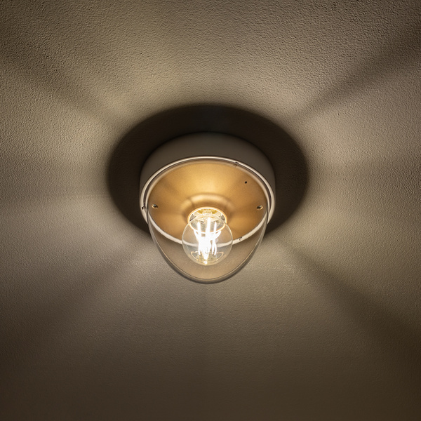 Lampa sufitowa i ścienna NOOK na e27 10W IP44 wys. 15cm | biały złoty