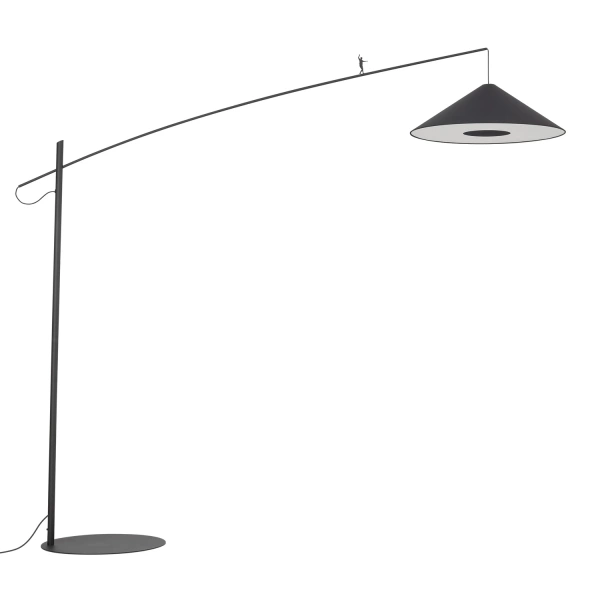 Lampa podłogowa POISE black A E27 wys.240cm dług.260cm przewód 270cm włącznik | 11768