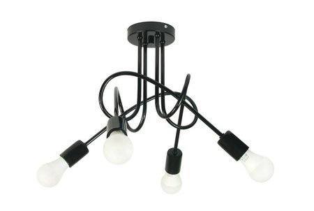 Lampa sufitowa do pokoju młodzieżowego czarna Mondo 4 Loft