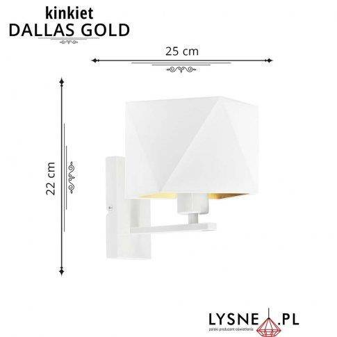 Nowoczesny kinkiet Dallas Gold złoty środek
