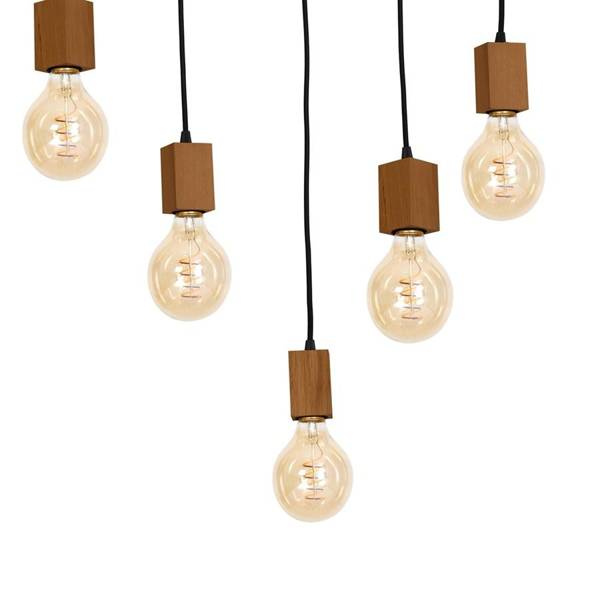 Lampa Wisząca JACK, MLP4358, dąb, 5x60W E27