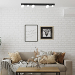 Nowoczesna lampa sufitowa BIBIONE, MLP8393, czarna z białymi kloszami, 5x25W G9
