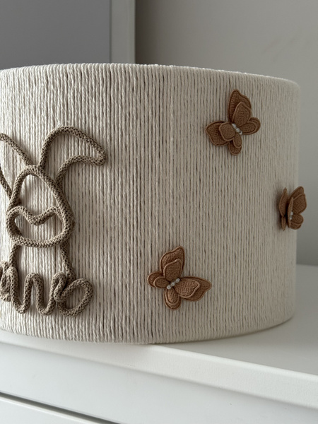 Lampa wisząca do pokoju dziewczynki w stylu boho Króliczek średnica 30 cm Led 