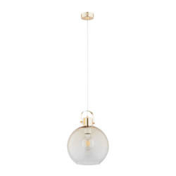 Klasyczna lampa wisząca kula szklana HAZE E27 wys. 90cm | złoty