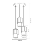 Lampa wisząca BLANCO, MLP8366, biały/transparentny/złoty, 3x60W E27