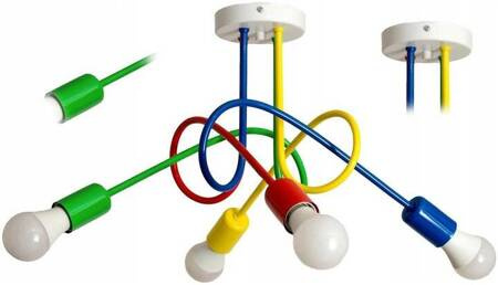 Lampa sufitowa do pokoju dziecięcego kolorowa Mondo 4 Loft