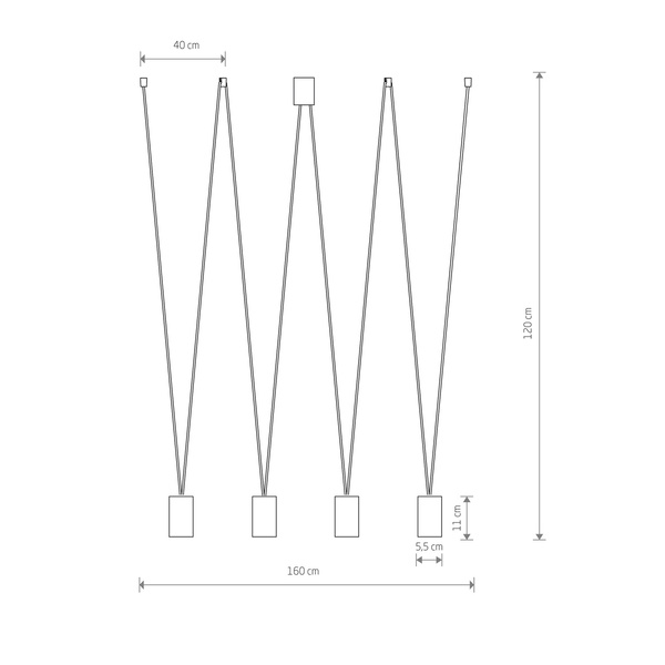 Lampa wisząca nad wyspę MORE EYE IV regulowana 4x GU10 10W | czarny