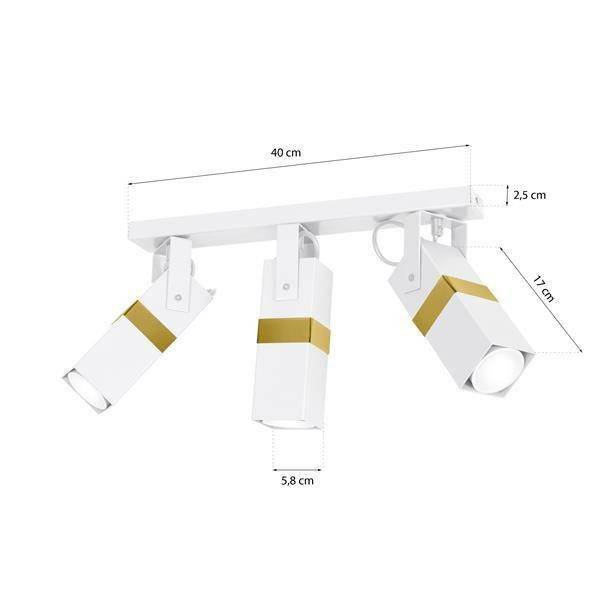 Nowoczesna lampa sufitowa VIDAR WHITE/GOLD 3xGU10 MLP6274
