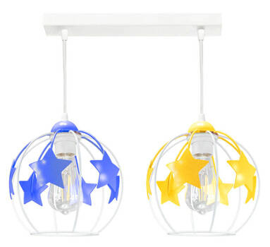 Lampa sufitowa do pokoju dziecięcego kolorowa Gwiazdki Kule 2xE27