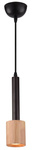 Lampa sufitowa wisząca 1X50W GU10 ciemna kawa + drewno TANTAL 31-58782