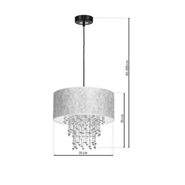 Nowoczesna lampa wisząca ALMERIA SILVER/CHROME 1xE27 MLP6436