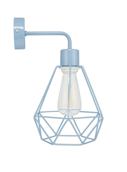 Lampa ścienna do pokoju chłopca i dziewczynki niebieska pastelowa druciak Carmen 1 
