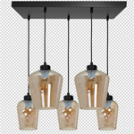 Nowoczesna lampa wisząca prostokąt SANTIAGO AMBER MLP6617