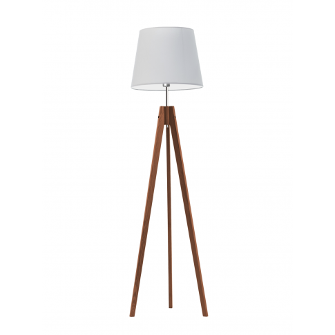 Podłogowa lampa drewniana do pokoju dziecka ARUBA brązowy klosz.