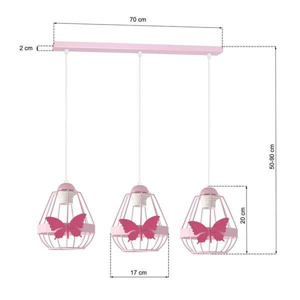 Lampa wisząca KAGO PINK 3XE27 MLP4928