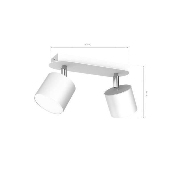 Lampa sufitowa DIXIE WHITE 2x GX53 szer. 24cm | biały