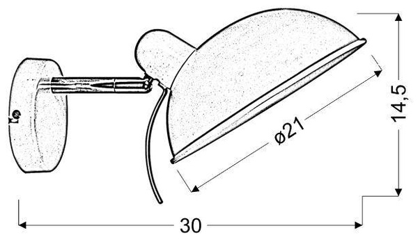 Lampa ścienna kinkiet 1X40W E14 czarny DURIO 21-53589