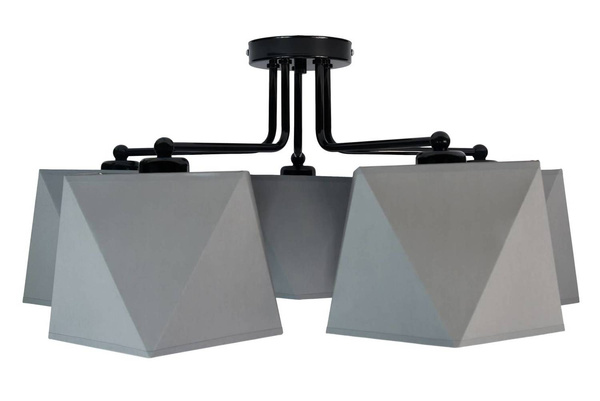 Lampa sufitowa  do pokoju nastolatka 5-punktowa kolorowe abażury Diament 5xE27
