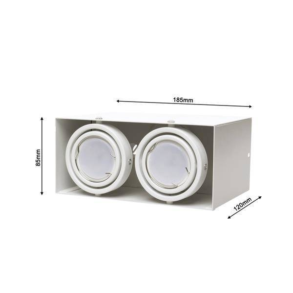 Natynkowa Box BLOCCO BIAŁA 2x7W GU10 LED
