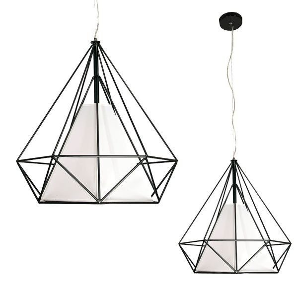 Lampa wisząca z drutu TRIANGOLO  śr.45cm