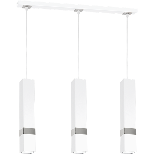 Nowoczesna lampa wisząca listwa VIDAR WHITE/CHROME 3xGU10 MLP6284