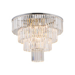 Luksusowy plafon kryształowy CRISTAL SILVER L 12x E14 40W | srebrny