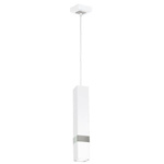 Nowoczesna lampa wisząca VIDAR WHITE/CHROME 1xGU10 MLP6283