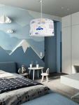 Lampa sufitowa do pokoju chłopca Autka niebieskie 1xE27 