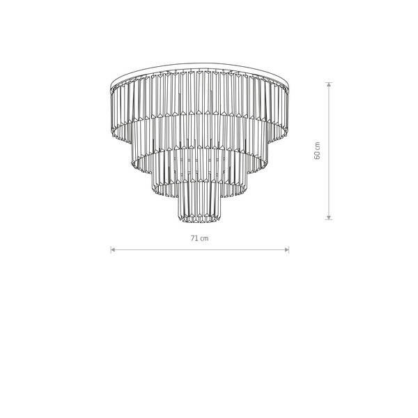 Luksusowy plafon kryształowy CRISTAL SILVER L 12x E14 40W | srebrny