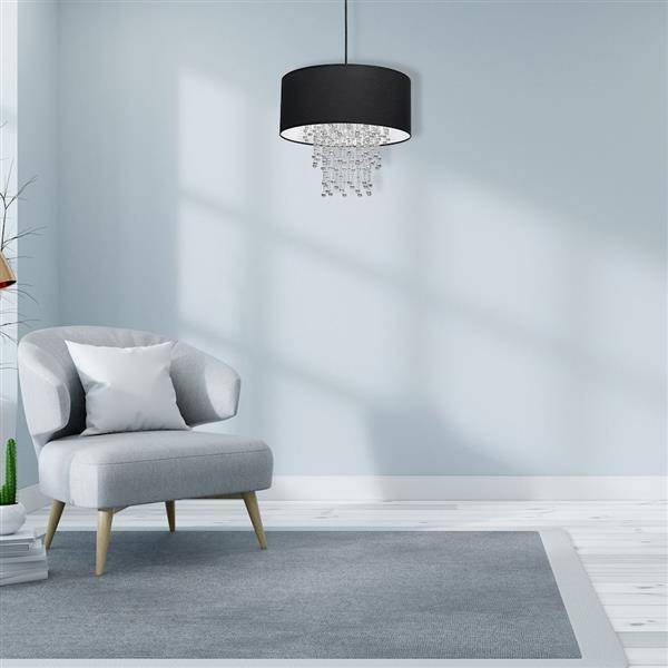 Nowoczesna lampa wisząca ALMERIA BLACK/CHROME 1xE27 MLP6431