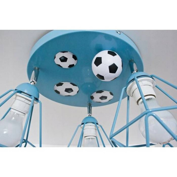 Lampa sufitowa do pokoju chłopca zielona z motywem piłkarskim Mundial 3xE27 Led 